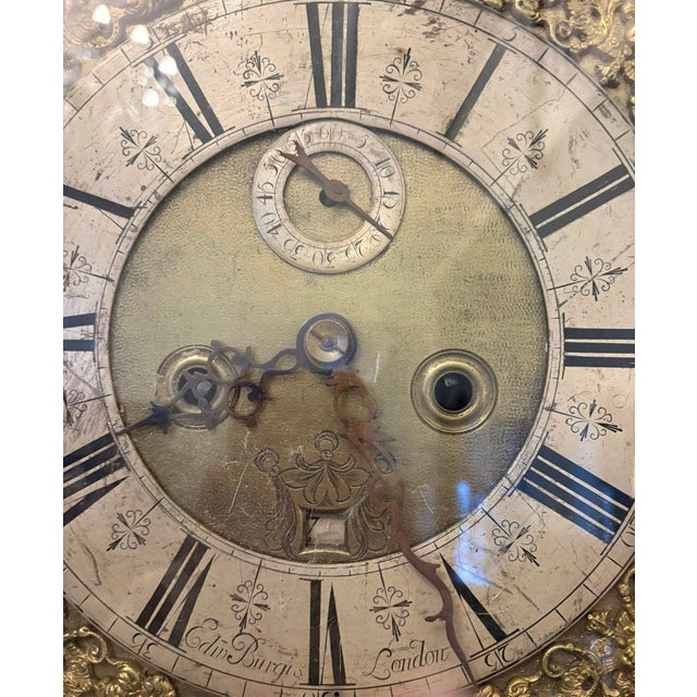 Antique English Burr Walnut Longcase Clock from Edin Burgis of London, 1680s For Sale - Image 15 of 16
