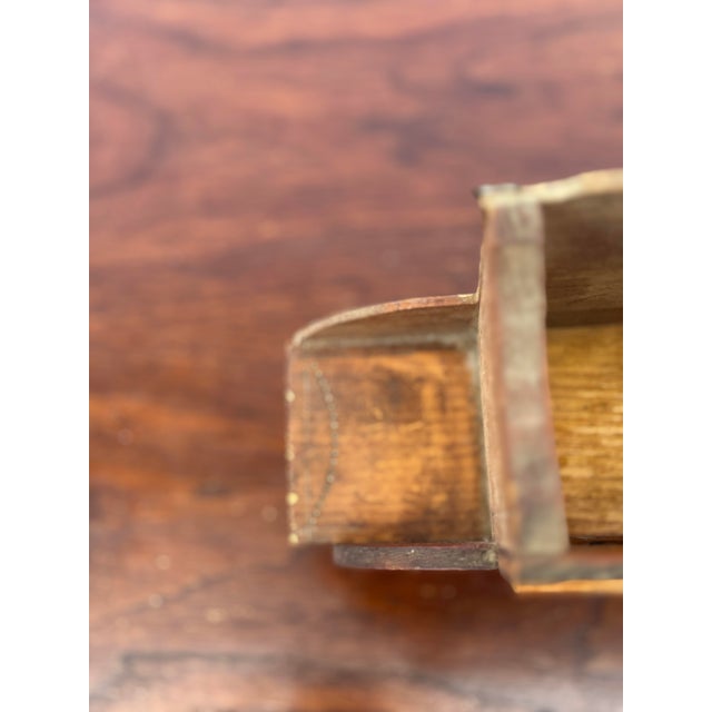 Wood Vintage Hand-Carved Folk Art Wooden Clock Base Repurposed as Wall Mail Organizer – Rustic Charm and Unique Décor For Sale - Image 7 of 12