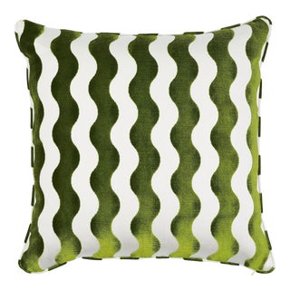 Schumacher X Miles Redd The Wave 20" Pillow in Lettuce For Sale