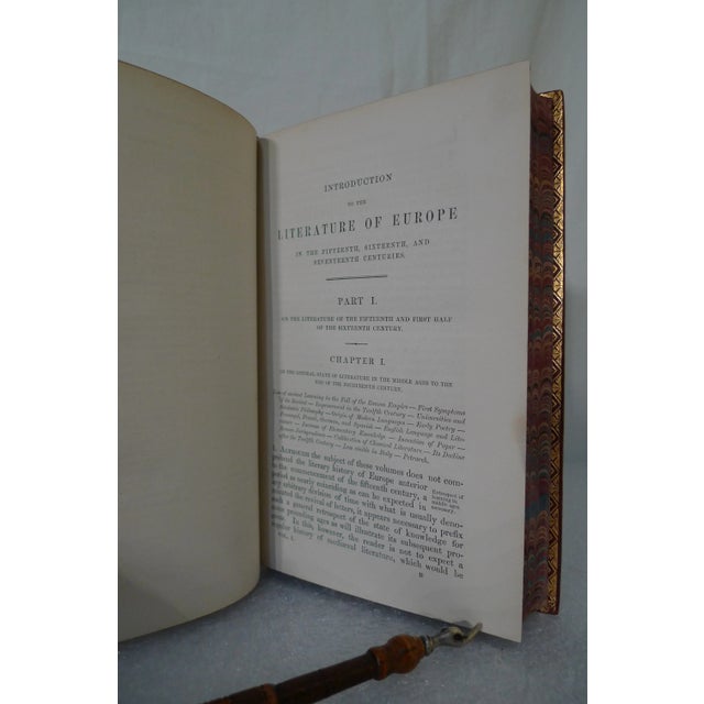Mid 19th Century Leather Volume Set, Henry Hallam's Introduction to the Literature of Europe, in the 15th, 16th, and 17th Centuries - 3 Books For Sale - Image 12 of 12