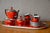 1930s Red and Silver Coffee Service, 1930s, Set of 14 For Sale - Image 5 of 18