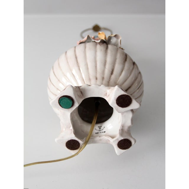 Mid 20th Century Italian Capodimonte Porcelain Floral Lamp For Sale - Image 12 of 13
