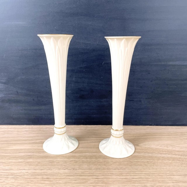 Ceramic 1960s Vintage Lenox Tivoli Bud Vases - a Pair For Sale - Image 7 of 7