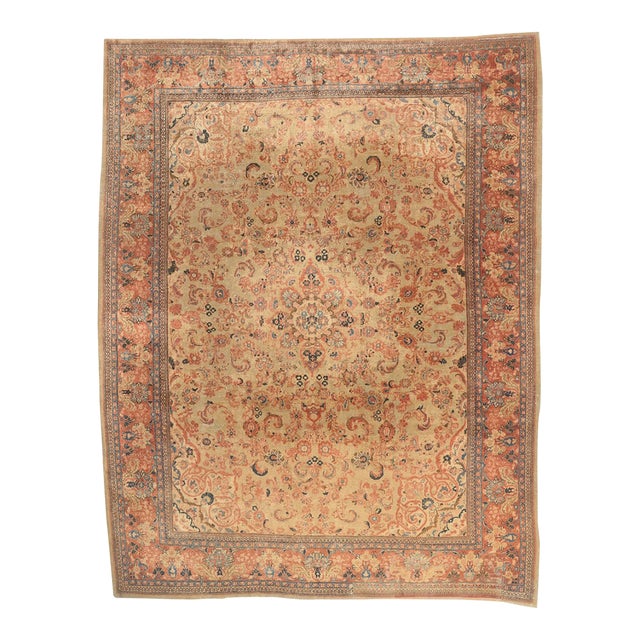 Antique Persian Mahal Rug, 11'00 X 14'01 For Sale