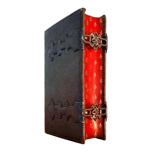 (1859) Clasped Christian Missal With Gauffered Page Edges - Illustrated Antique Devotional Christian Bible Art For Sale