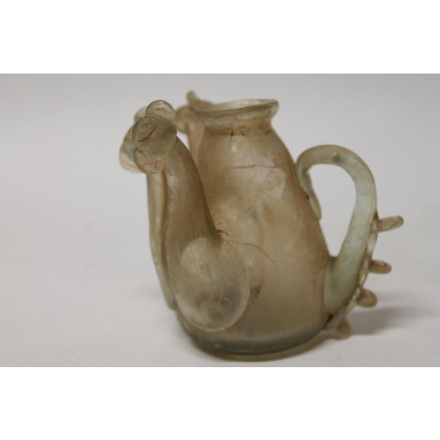 Glass Antique Roman Glass Ewer With Handle and Twin Piped Spouts For Sale - Image 7 of 9