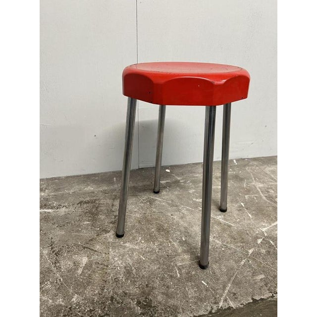 A distinctive Vynco Lux stool, a classic example of Belgian mid-century design from the 1960s–1970s. Characterised by its...
