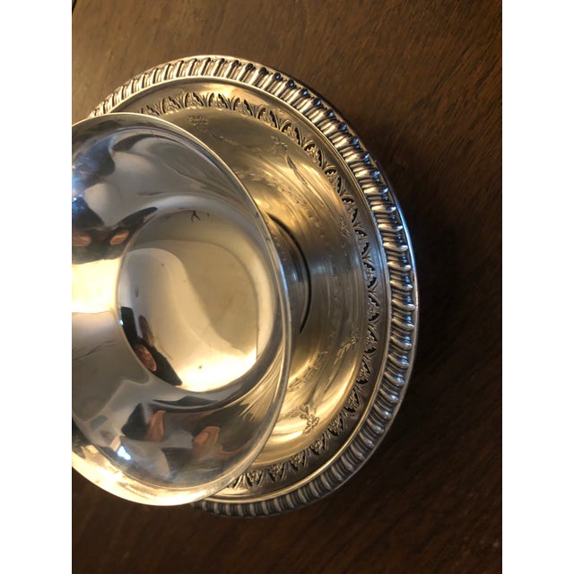English English Silver Condiment / Sauce Bowl With Saucer For Sale - Image 3 of 15