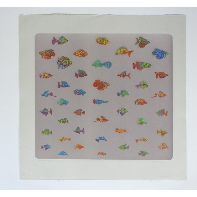 1983 Walter Crump Colorful Exotic Fish Etching For Sale - Image 9 of 9