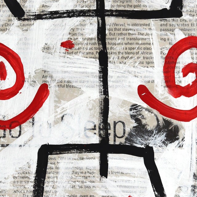 Spiral Dance - Original Pop Street Art Acrylic Painting on Newspaper by Gary John For Sale In Los Angeles - Image 6 of 6