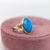5.3ct Turquoise Ring With Earth Mined Diamond Accents: In Solid 14k Gold , Size 6.75 For Sale In Columbus - Image 6 of 9