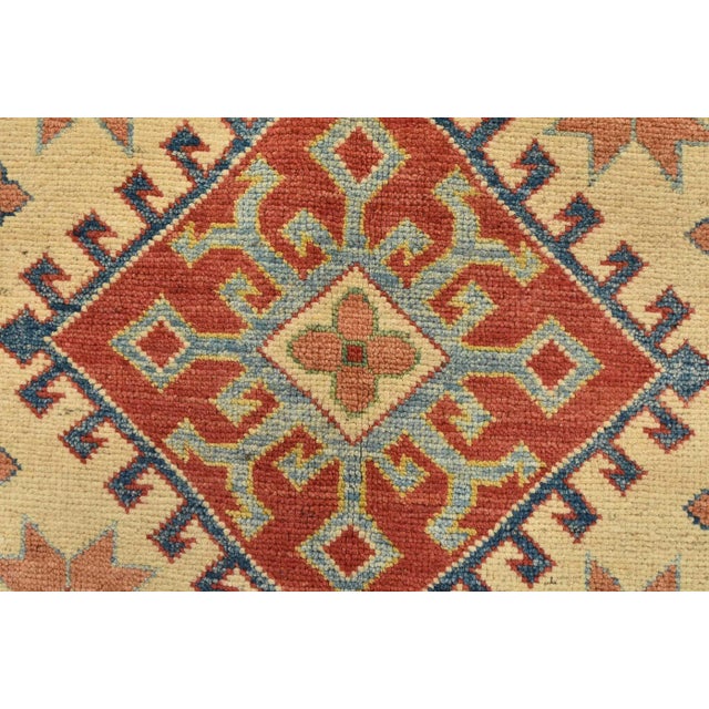 Textile Kazak Rug 8’11” X 12’1” Blue Wool Tribal Hand-Knotted Oriental Carpet For Sale - Image 7 of 12
