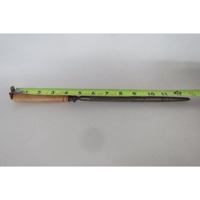 Metal Butchers Steel Knife Sharpener Honing Rod Wood Grain Style Handle 5101b For Sale - Image 12 of 12