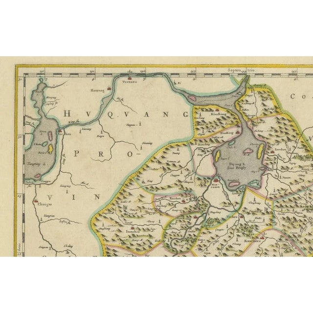 Antique Map of Jiangxi by Blaeu, 1655 For Sale - Image 3 of 6