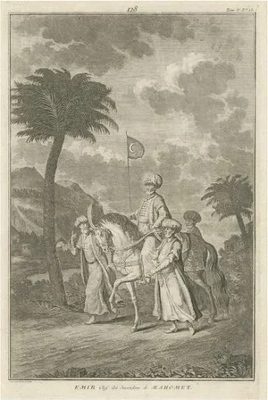 Moubach, Illustration of an Islamic Emir on a Horse, 1727, Print