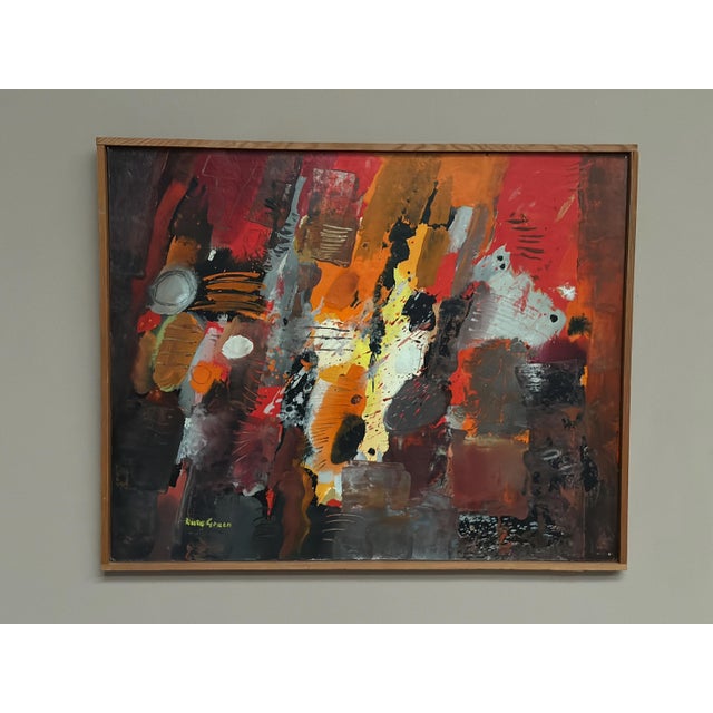 Kulo Green, Composition, 1950s, Oil Painting on Panel, Framed For Sale - Image 8 of 18