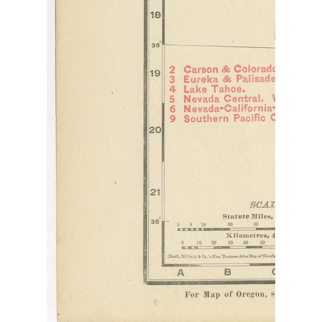 Black Antique Map of Nevada The Silver State by Ran McNally, 1899 For Sale - Image 8 of 12