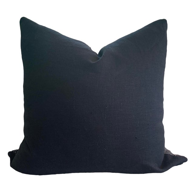 Contemporary Black and White Linen Pillow Chairish