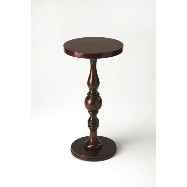 Traditional Camilla Pedestal Table, Dark Brown For Sale - Image 3 of 3