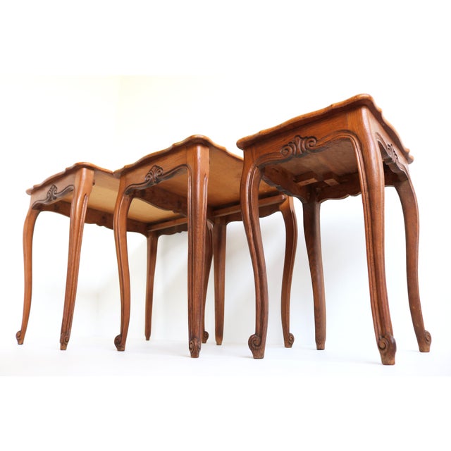 Louis XV Style Nesting Tables, 1960s, Set of 3 For Sale - Image 10 of 12
