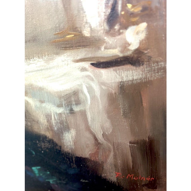 1920s Oil on Canvas Portrait of Young Woman by R. Molnár For Sale - Image 5 of 5