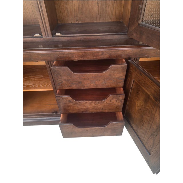 Vintage Henredon Burl Wood Display Cabinet, Bookcase or China Cabinet For Sale - Image 11 of 12