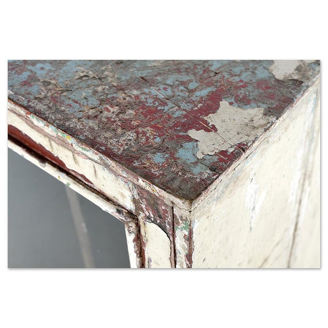 Cubic Display Case in Patinated Wood For Sale - Image 5 of 6