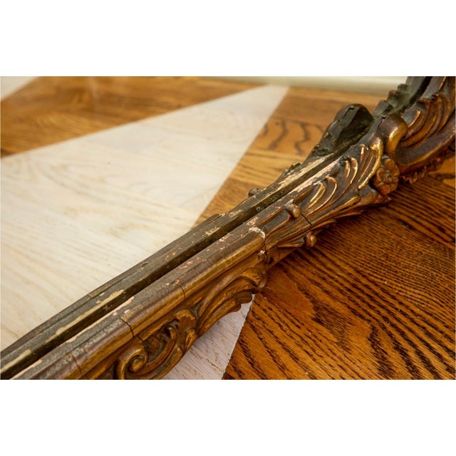 Vintage Gilt-Wood French Rococò Style Wall Mantel Mirror For Sale - Image 4 of 6