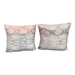 Faux Snakeskin Throw Pillows- Set of 2