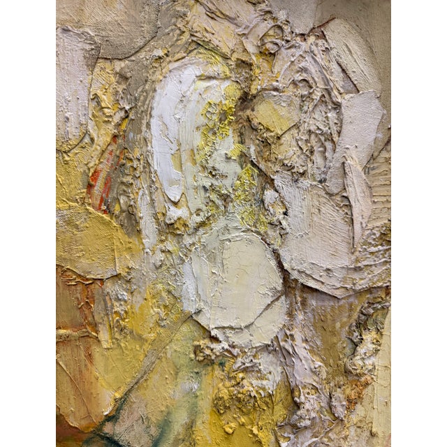 1960 Heavily Impasto Mix Media Abstract Signed Silverman