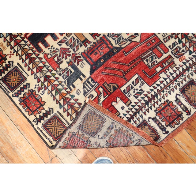 Vintage Persian Pictorial Balouch Rug For Sale - Image 13 of 18