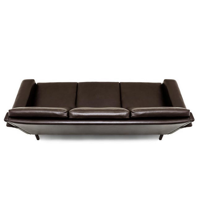 Brown Mid-Century Danish Model 3330 Leather Sofa by Arne Vodder for Fritz Hansen, 1960s For Sale - Image 8 of 14