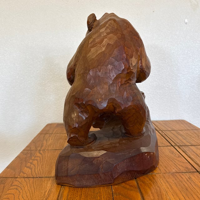 Large Rare Carved Bear “The Caring Parent” Sculpture 1978 by Yosioka For Sale - Image 6 of 9
