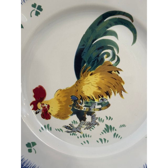 Lunéville “Les Coqs” Dinnerware Service for 8 – French Country Farm Pattern | Platter Included For Sale In Boston - Image 6 of 10