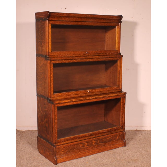 Waterfall Bookcase in Oak from Globe Wernicke For Sale - Image 11 of 11