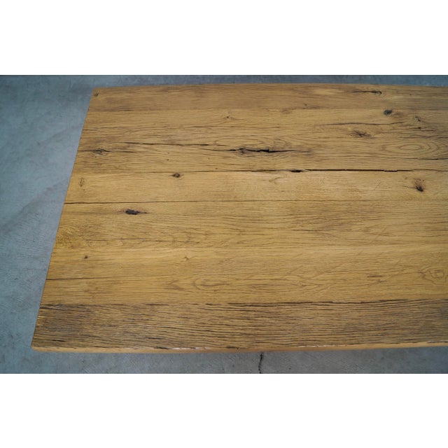 Restoration Hardware Reclaimed Rustic Oak Plinth Coffee Table For Sale - Image 9 of 12