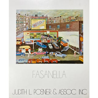 1970s Ralph Fasanella Judith L.Posner Exhibition Lithograph For Sale