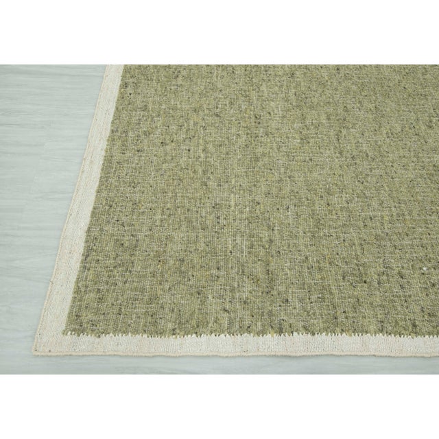 Not Yet Made - Made To Order 8x10 Natural Wool Jute Cream Green Solid Premium Rug For Sale - Image 5 of 17