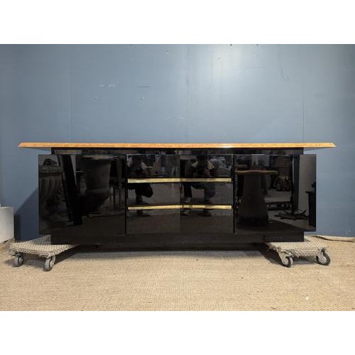 Black Lacquered Sideboard by Jean Clause Mahey For Sale - Image 9 of 10