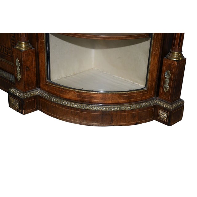 Bronze Mid 19th Century Burr Walnut English Credenza Bronze Ascents Limoes Plack For Sale - Image 8 of 12