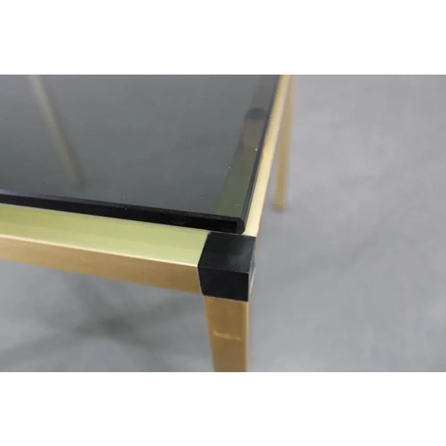 1970s Italian Brass Coffee Table with Smoked Glass Top, 1970s For Sale - Image 5 of 11