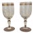 Pair Vintage Italian Handblown Digestivo Glasses With Gold Detail For Sale