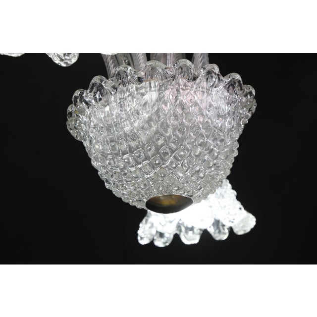 Art Deco Chandelier 4 Light by Barovier & Toso Murano Glass, 1950s For Sale - Image 11 of 12