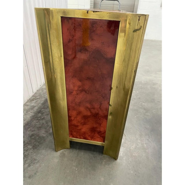 Mid-Century Modern Small Cabinet by Mastercraft, Lacquer, Brass, American, 1980s For Sale In Chicago - Image 6 of 11