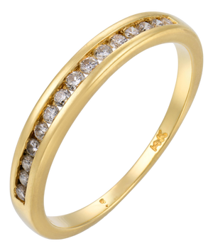 Vintage Diamond 14k Yellow Gold Half Eternity Band, Size 8.25