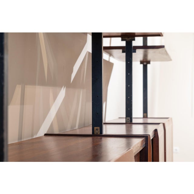 Black Italian Teak 4-Section Bookcase,1950s For Sale - Image 8 of 17