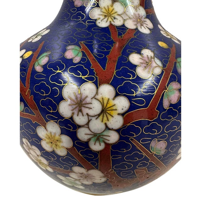 Mid-20th Century Hand-Crafted Antique Chinese Cloisonne Vase For Sale - Image 11 of 12