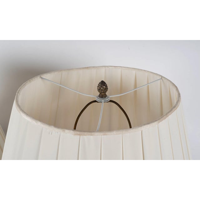 Mid 20th Century Painted Tole Empire-Style Lamps - Pair For Sale - Image 9 of 9