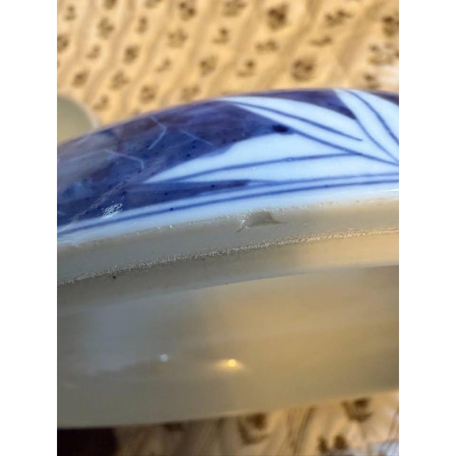 Maitland - Smith Maitland Smith Large Chinoiserie Blue & White Porcelain Centerpiece Bowl With Lid For Sale - Image 4 of 10