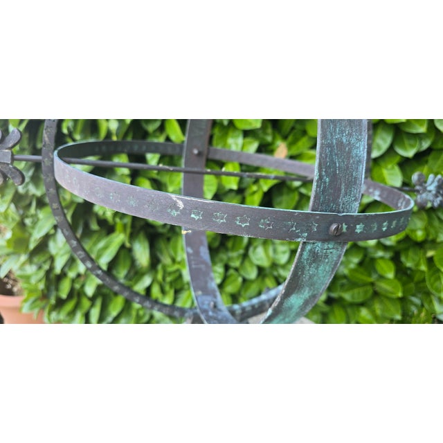 Weathered Armillary Sphere Sundial, 1930s For Sale - Image 11 of 13